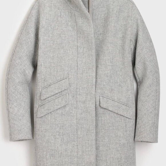 J Crew Italian stadium-cloth wool cocoon coat in Heather Gray - Picture 1 of 3